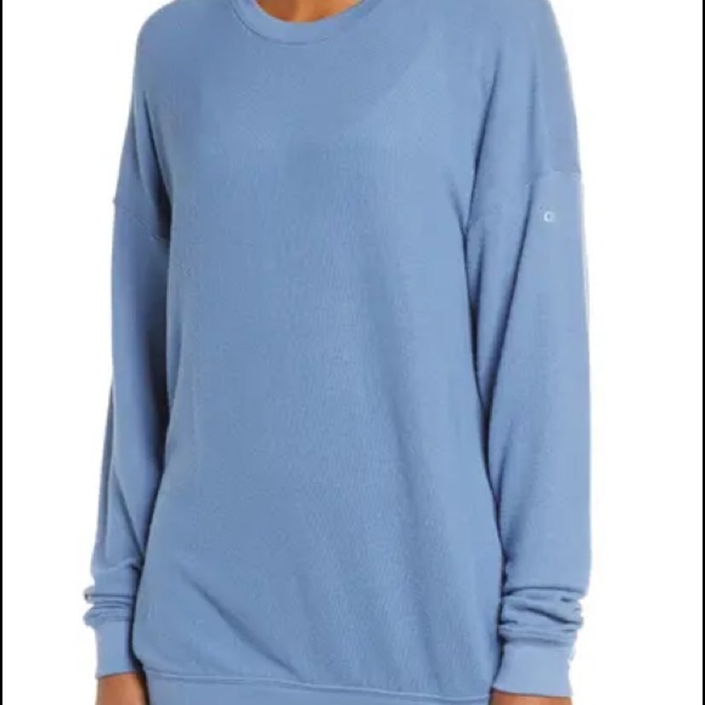 Alo Yoga Soho Pullover in Blue Jean Size M